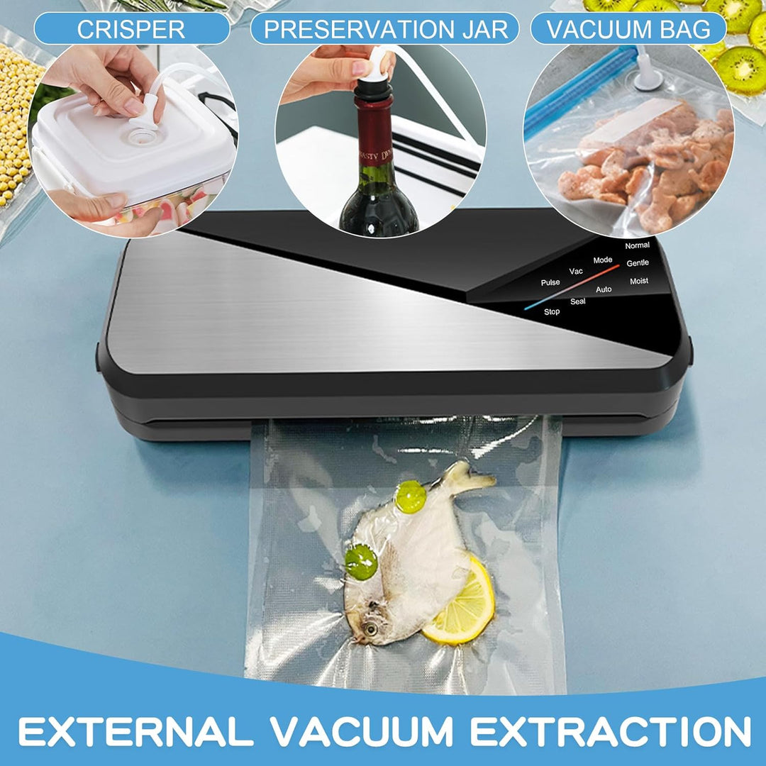 Fresvyn vacuum sealer with a roll of vacuum seal bags, ready for food preservation