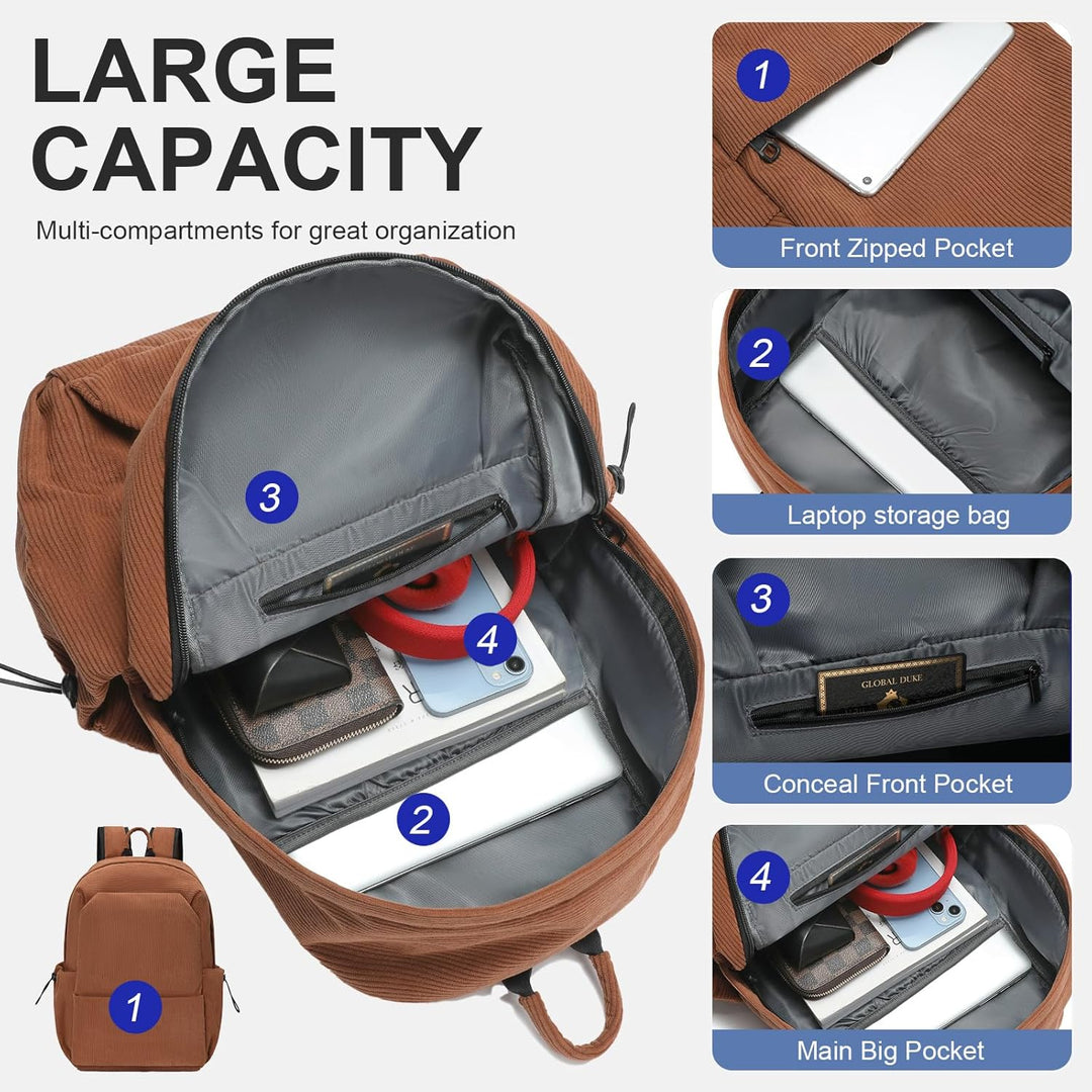 Secure main compartment: Heavy-duty zipper on the main compartment of a durable laptop backpack.