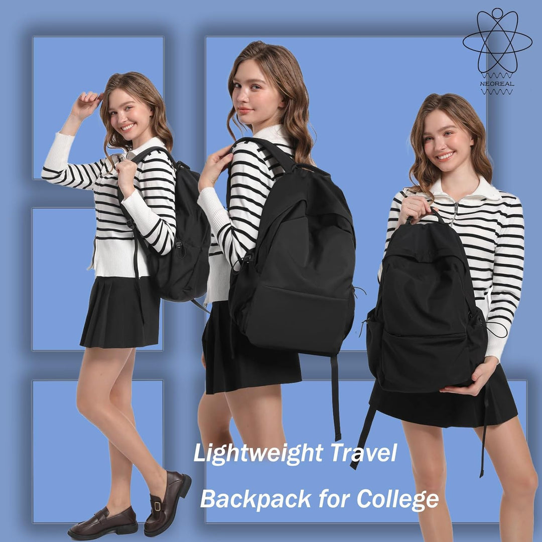 Front zippered pocket: Quick-access front pocket of a lightweight 15.6" laptop backpack.