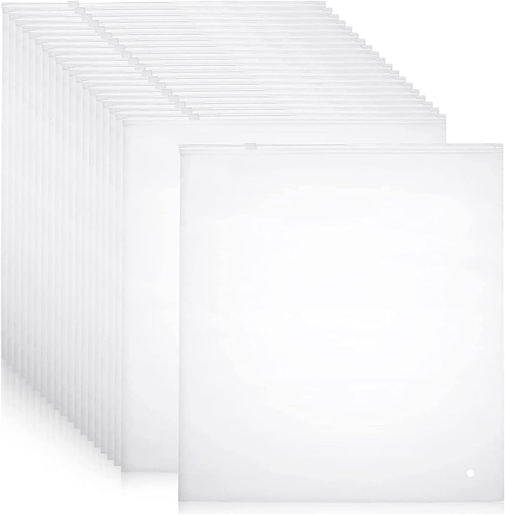 Frosted reusable garment sleeves, 20-pack for protective storage & closet organization.