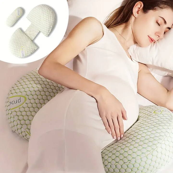 Full body pregnancy pillow by MamaComfort, offering optimal back & belly support for expectant mothers.