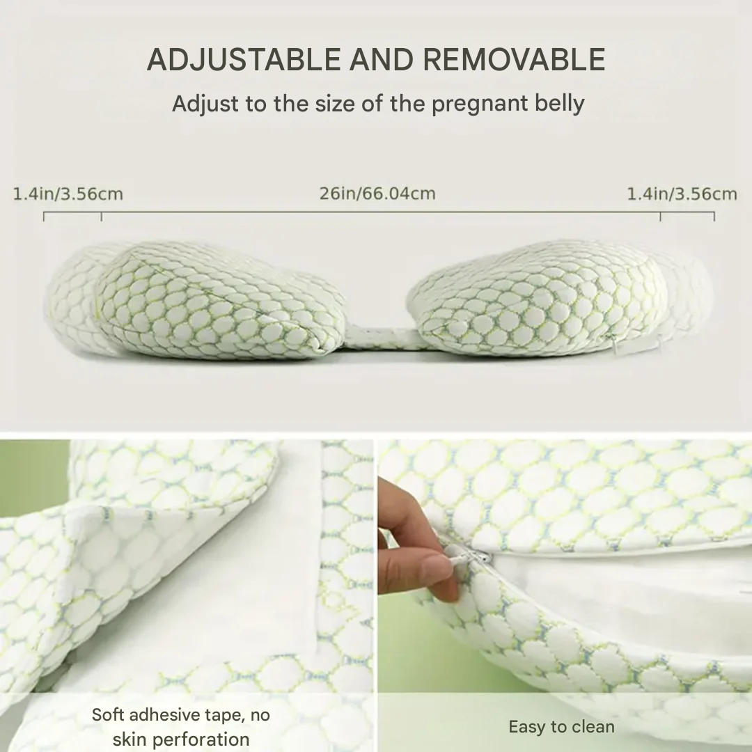 Ergonomic maternity support pillow, perfect for side sleepers, relieving discomfort during pregnancy.
