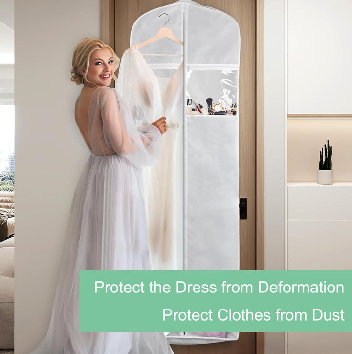 Premium full-length wedding dress preservation bag, dustproof, ideal for long-term bridal gown storage.