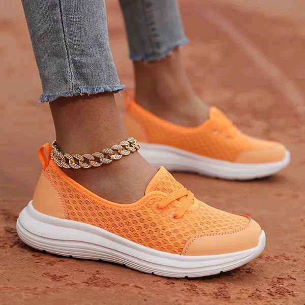 Full view of Women's Supportive Comfort Shoes in black with a breathable design, ideal for walking.