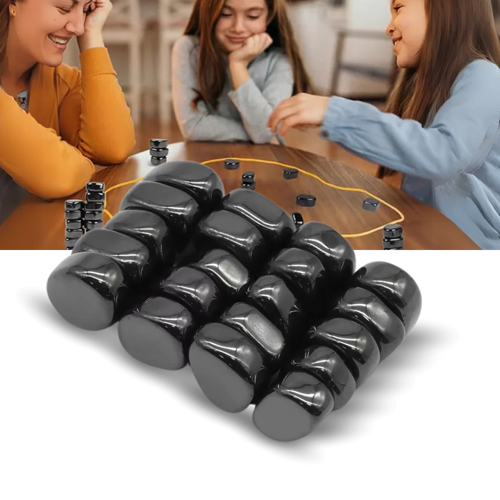 Close-up of magnetic chess game in play, highlighting the fun & strategic aspects of this classic board game.