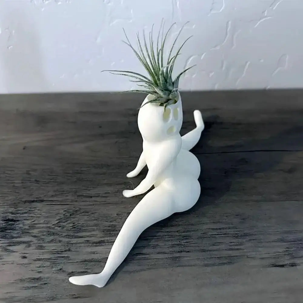 Decorative ghost air plant holder, made from resin, a funny and unique novelty gift for home or office.