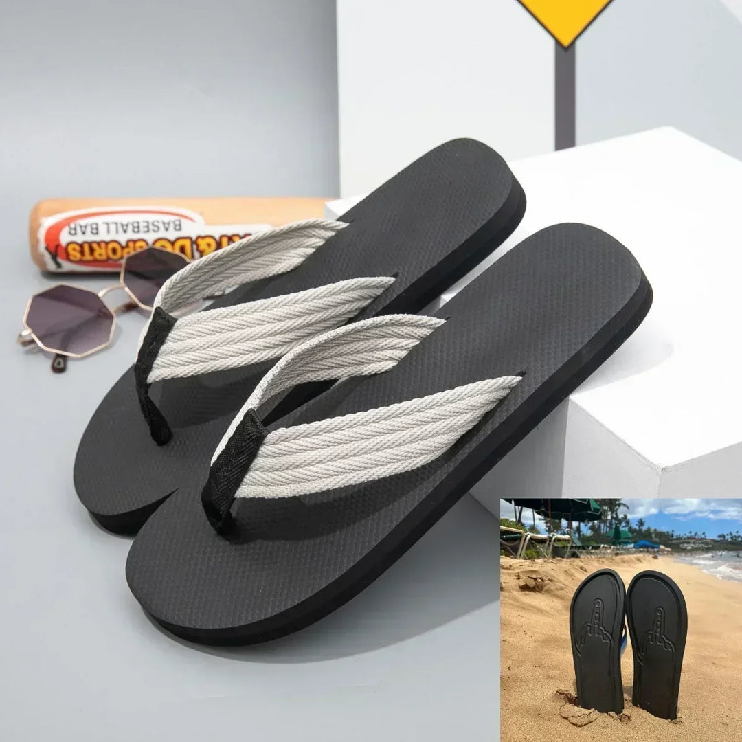 Funny summer flip flops, comfortable and lightweight unisex footwear for beach and pool.
