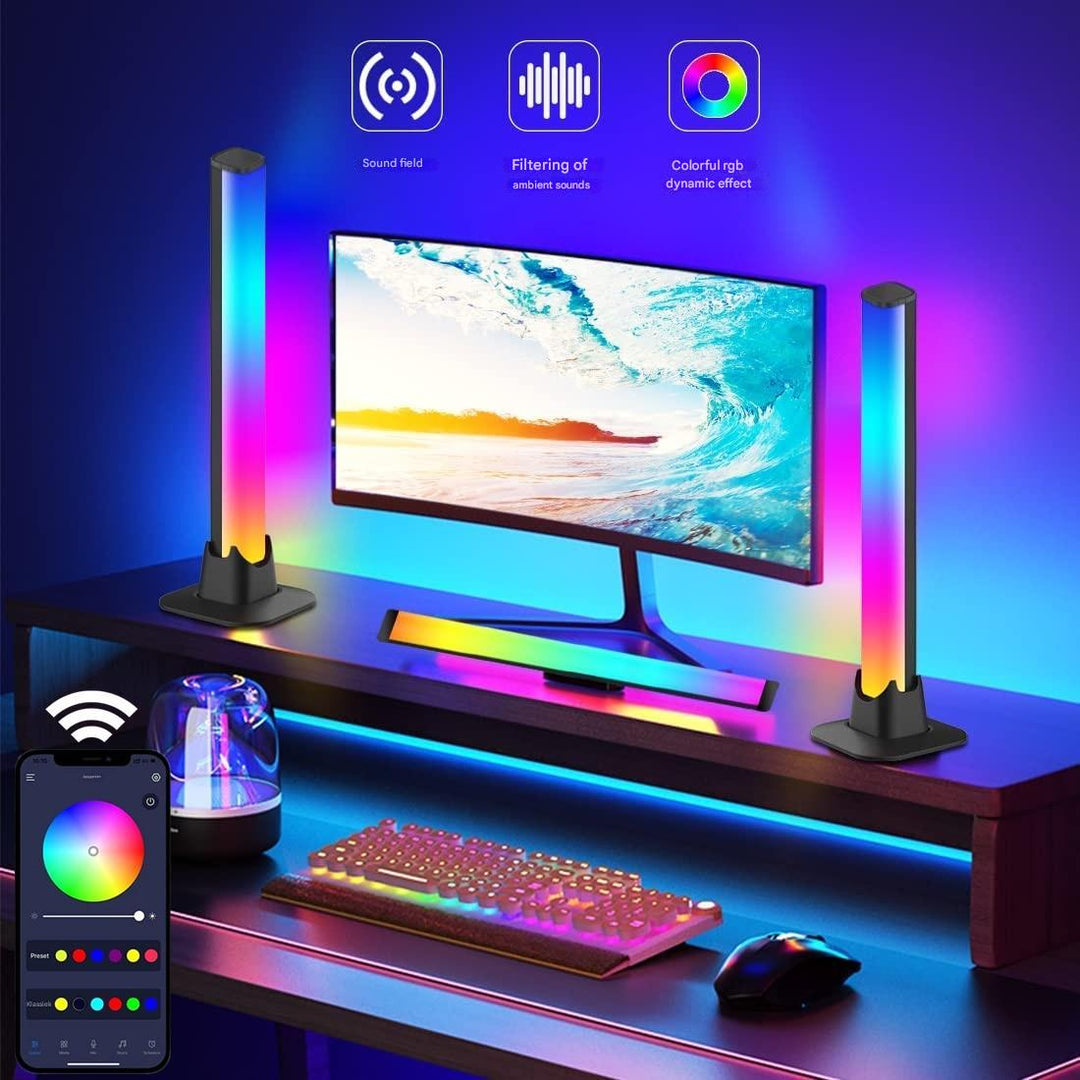 Close-up of USB-powered LED light bars, syncing with music for vibrant party lights and home decor