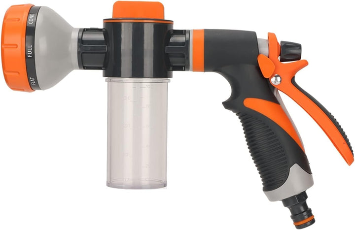 Garden Watering Foam Sprayer with 8 adjustable modes for plants, high pressure car wash, or pet shower