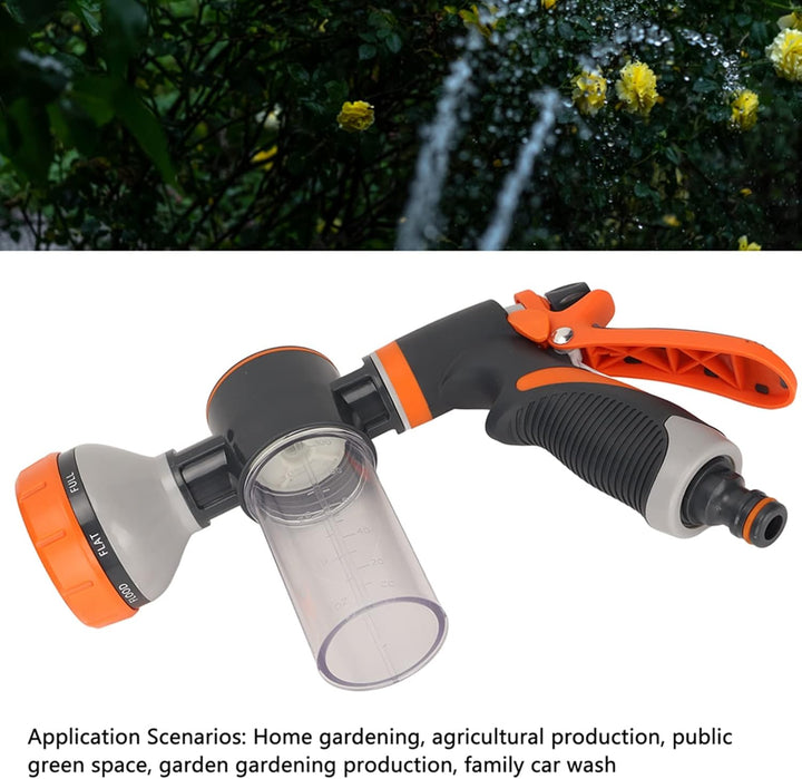 8-mode garden watering sprayer, easily switches between patterns for gardening, car wash, pet shower