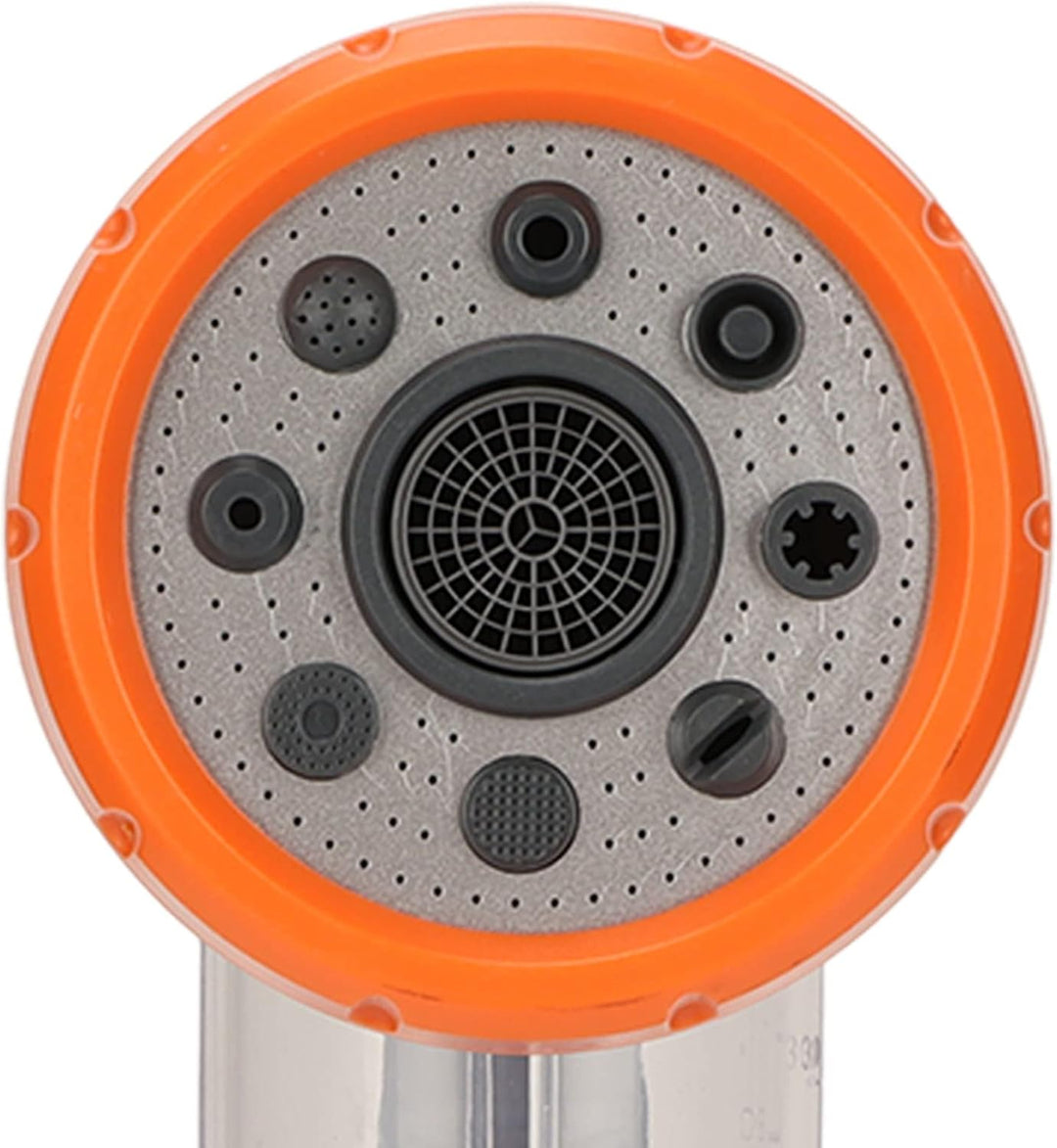 Ergonomic garden watering tool with 8 spray patterns, optimized for gardening and patio cleaning