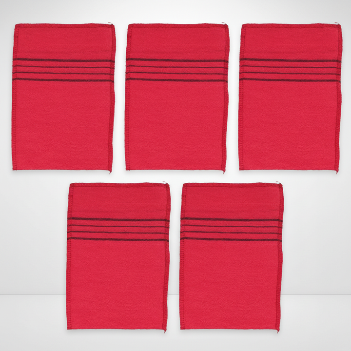 Ergonomic exfoliating hand towel for effective body scrubbing and smooth skin