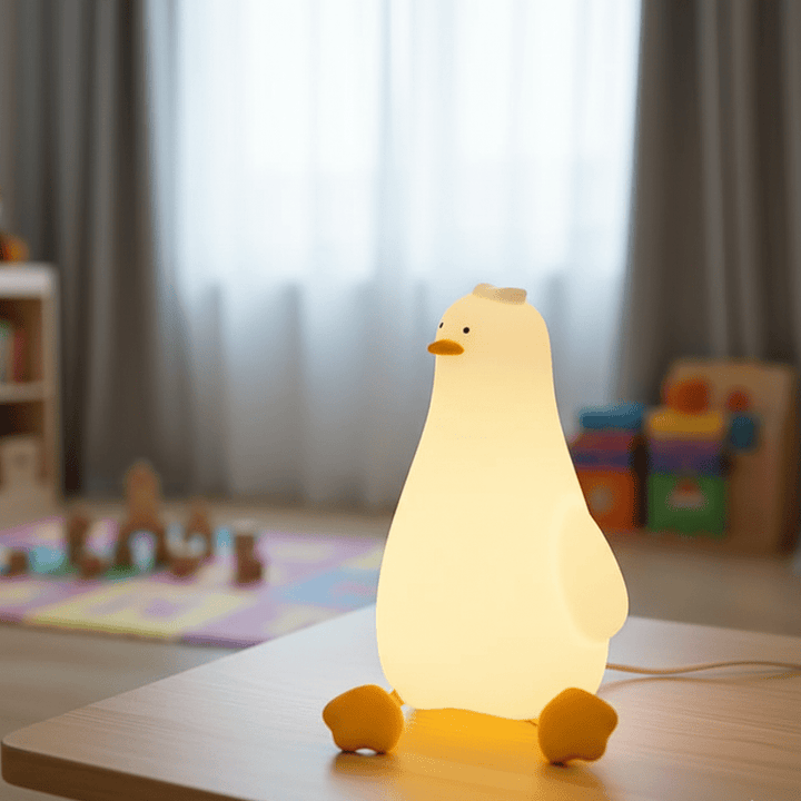 Gentle silicone animal night light for kids. BPA-free, rechargeable, dimmable, perfect for nursery and toddler sleep.