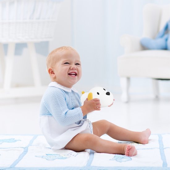 BPA-free rechargeable silicone animal night light with auto shutoff for safe, gentle baby sleep in any children's room.