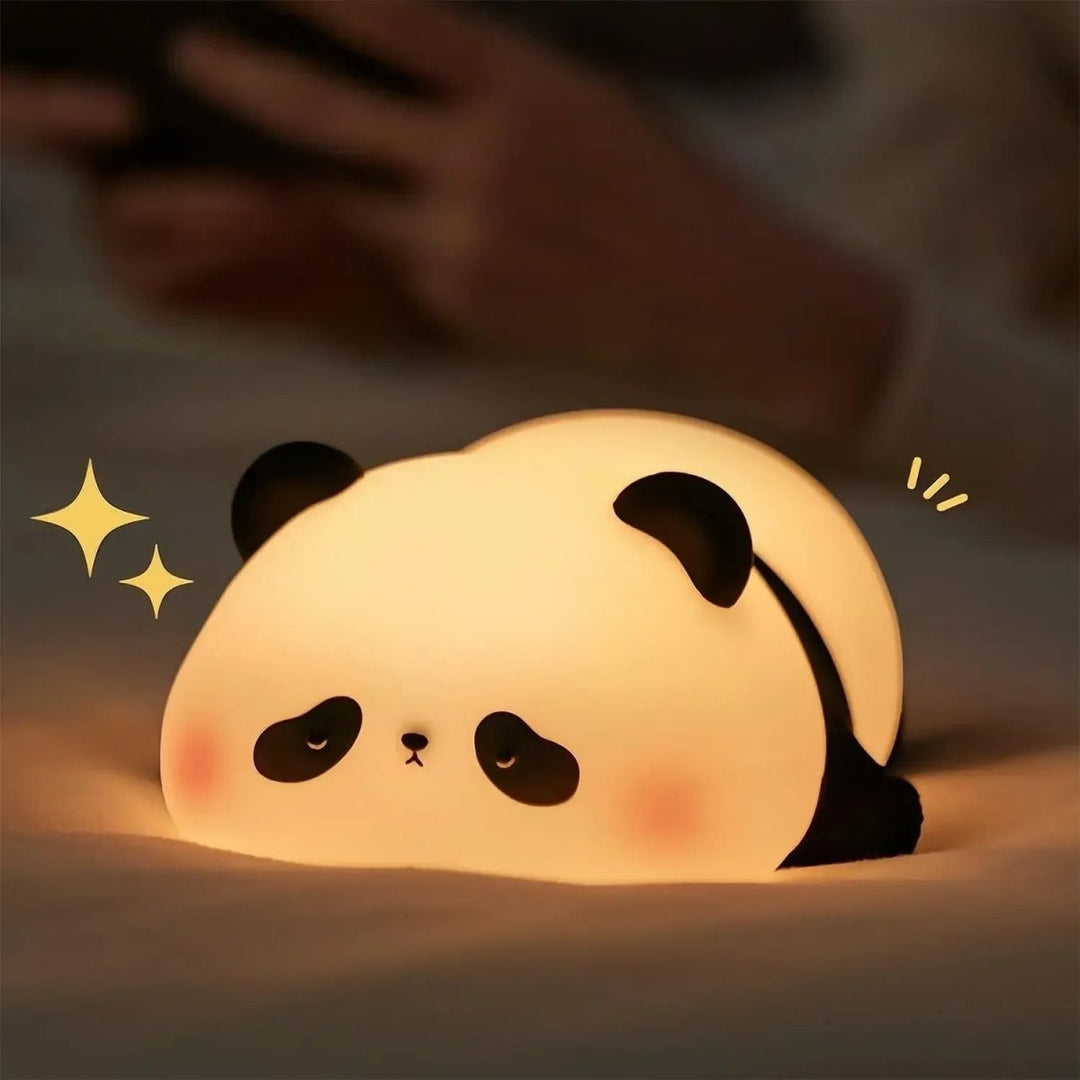 Soft silicone animal kids' night light, dimmable and soothing, ideal for a peaceful nursery or children's room.