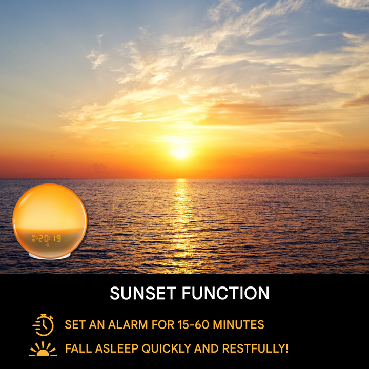 Multifunctional wake-up light, sound machine, and alarm clock designed to enhance sleep & waking cycles.