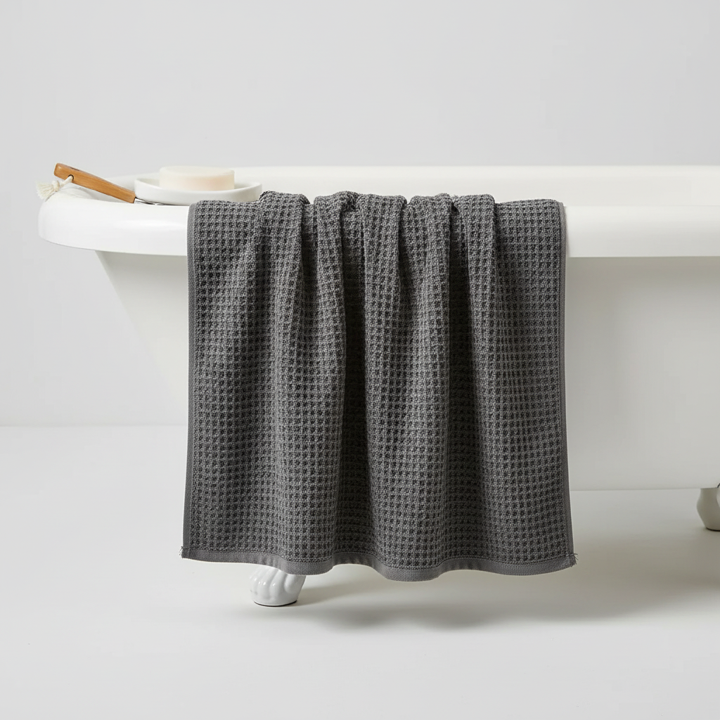 Unisex exfoliating shower towel, GentleCare, designed for soft, effective skin exfoliation and care