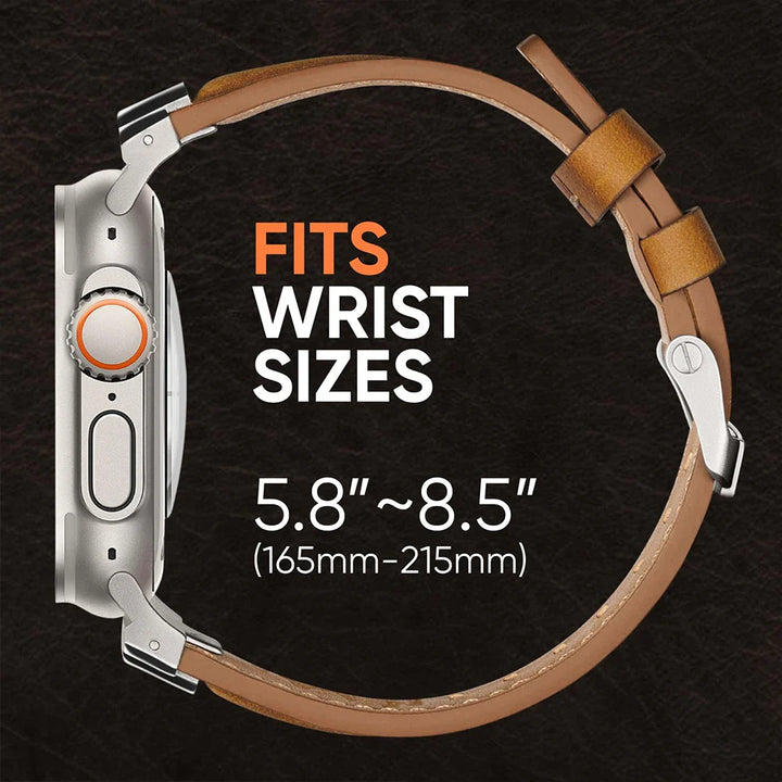 High-quality unisex genuine leather watch band with durable titanium buckle, a stylish strap upgrade.