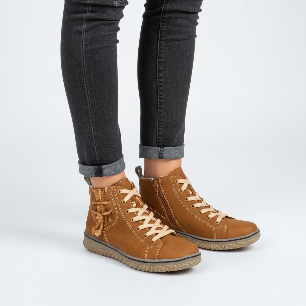 Gina women's black winter ankle boots, insulated, flexible sole for ultimate cold-weather comfort
