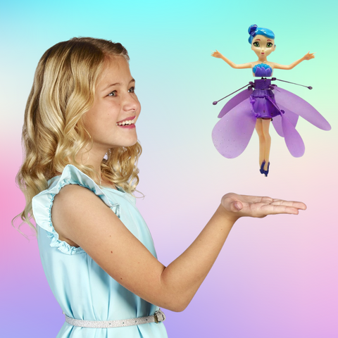 Interactive flying princess toy, a magical LED gesture-control gift for girls' indoor play.
