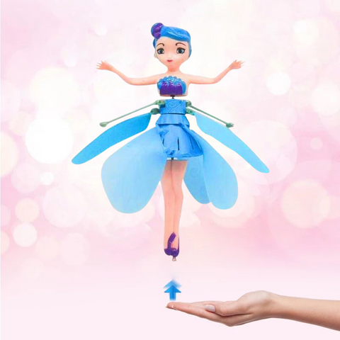 Magical interactive flying princess toy for kids, rechargeable & gesture-controlled LED fun.