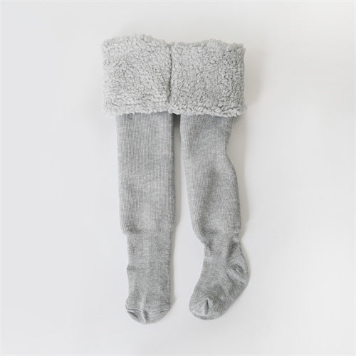 Girls' winter maillot in white, comfortable cotton leggings for children's fashion, durable apparel