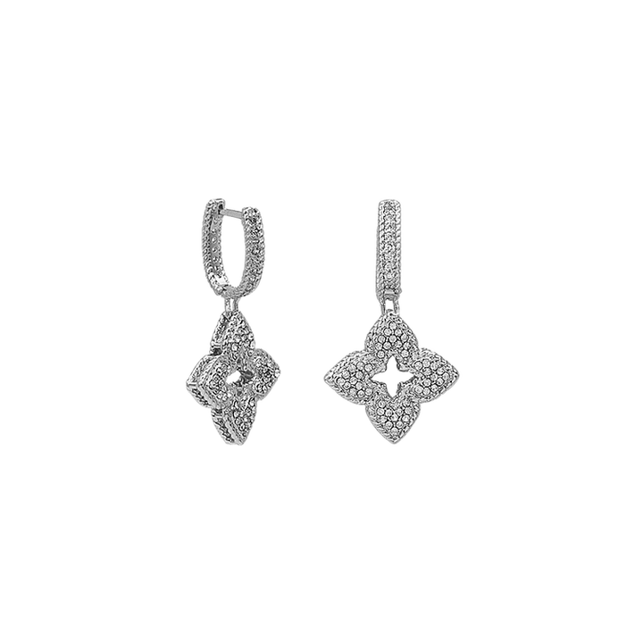 Glamorous women's sparkling flower earrings, Florabelle, with brilliant cubic zirconia. Perfect fashion accessory.
