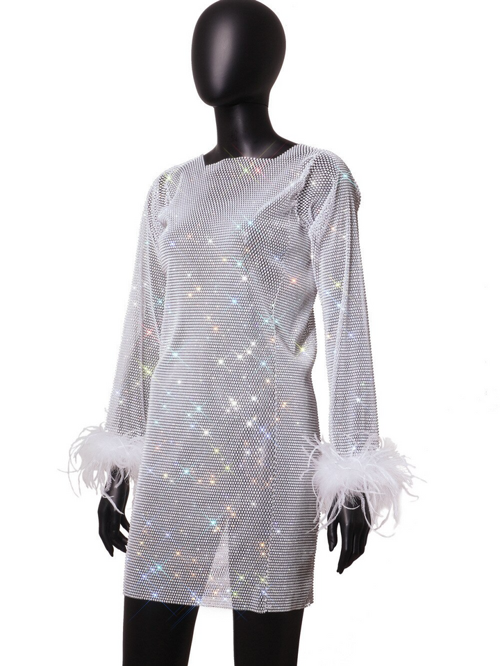 Dazzling women's clubwear mini dress. Sparkle & glitter for parties, cocktails & glamorous evening events.