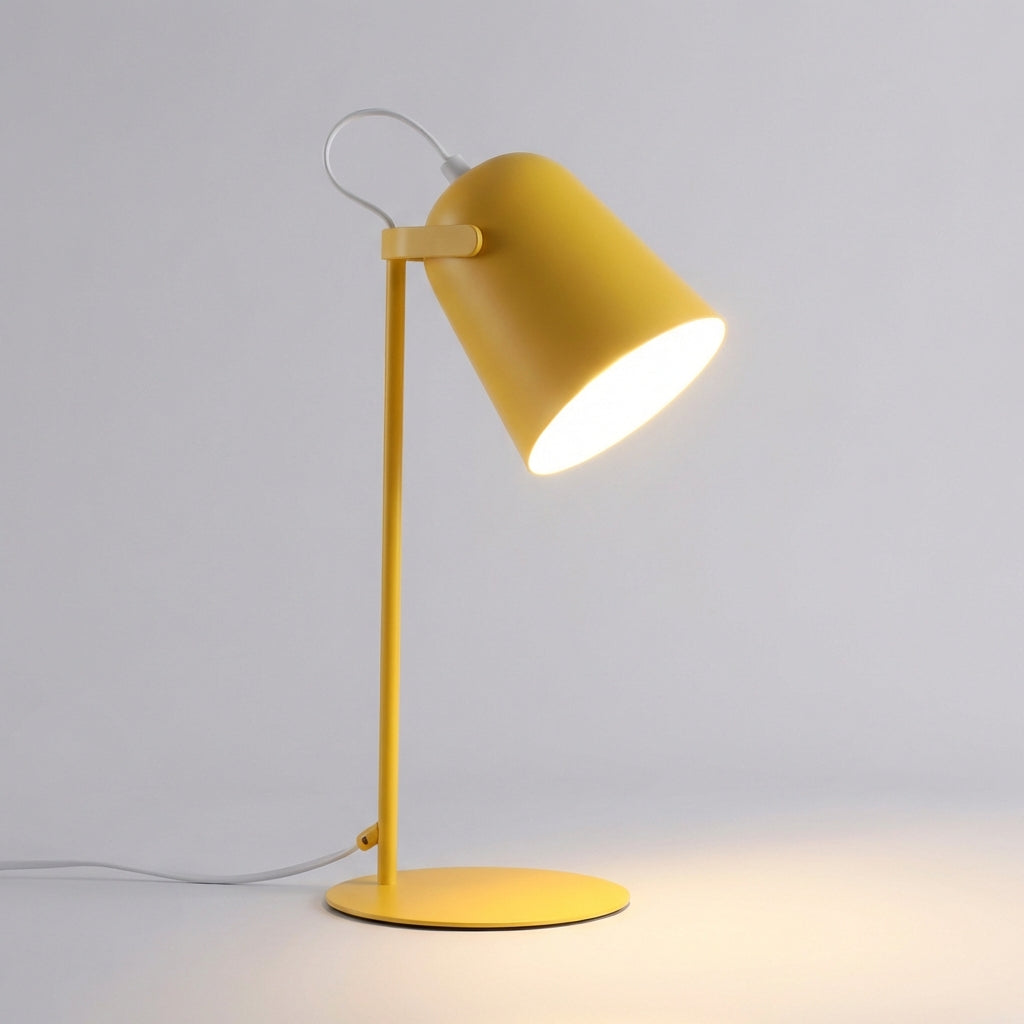 Side view of the Glintor adjustable task lamp, showcasing its modern Nordic design and durable metal construction.
