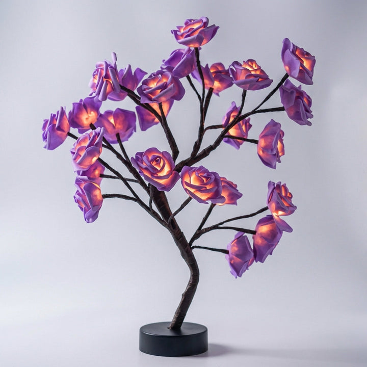Detailed view of Glowbloom's handcrafted rose lamp, highlighting its unique texture and craftsmanship