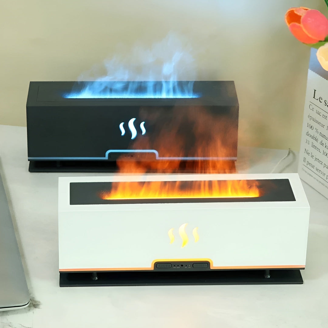 Create a cozy atmosphere with GlowFlame's flame effect humidifier and aroma diffuser for essential oils.
