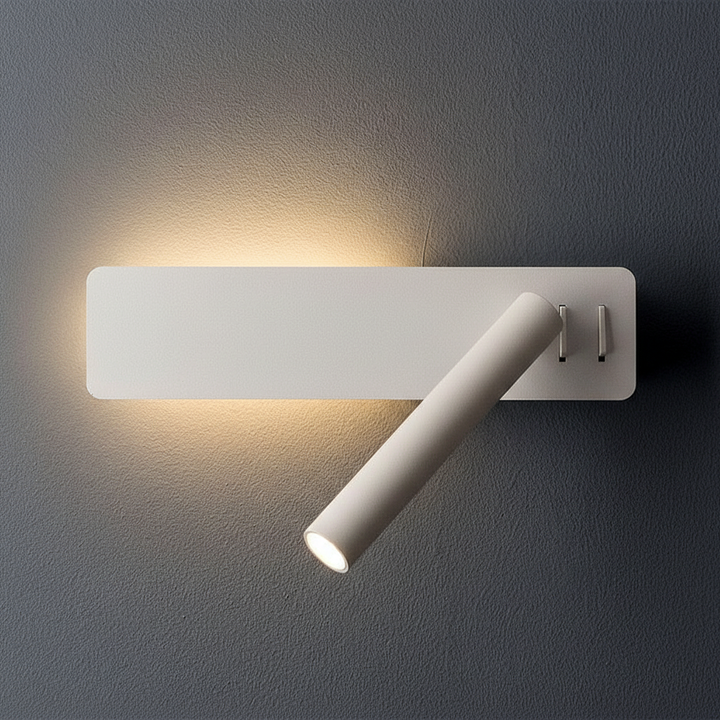 Dimmable LED reading wall light, adjustable arm, sleek design for modern home decor