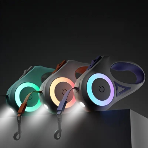 GlowGuard visibility leash: an LED dog leash with a flashlight, perfect for secure outdoor dog walking.