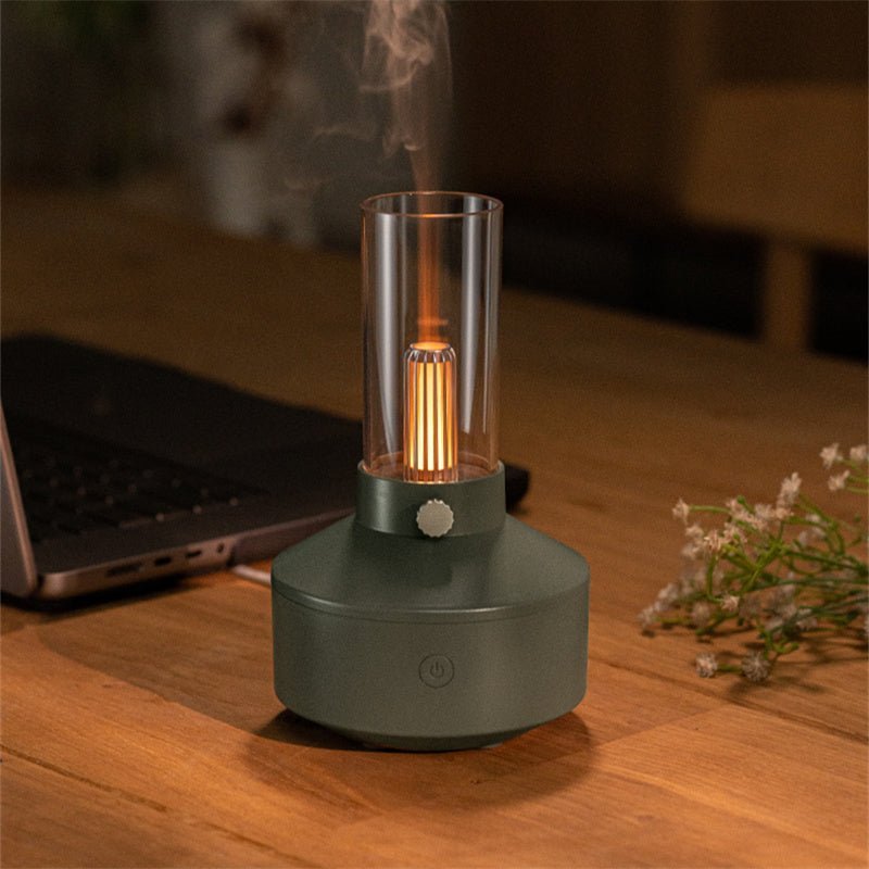 Elegant GlowMist resin aromatherapy diffuser, a stylish home decor piece with a soothing warm night light.