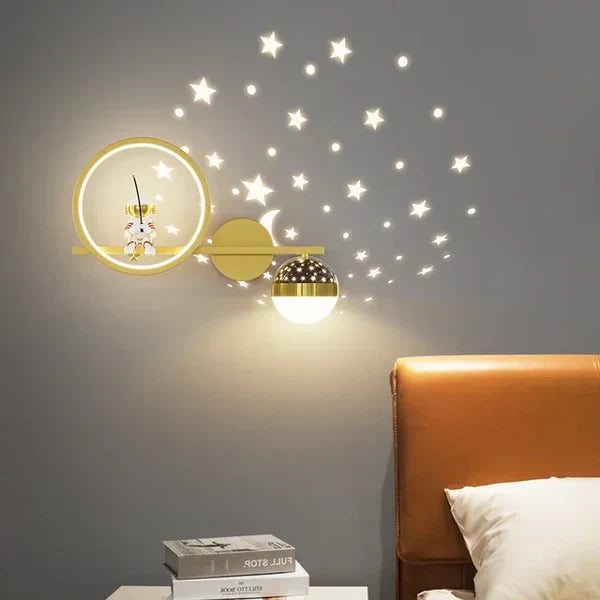Kids room decorative GlowNest wall lamp, creating a magical atmosphere with gentle light.