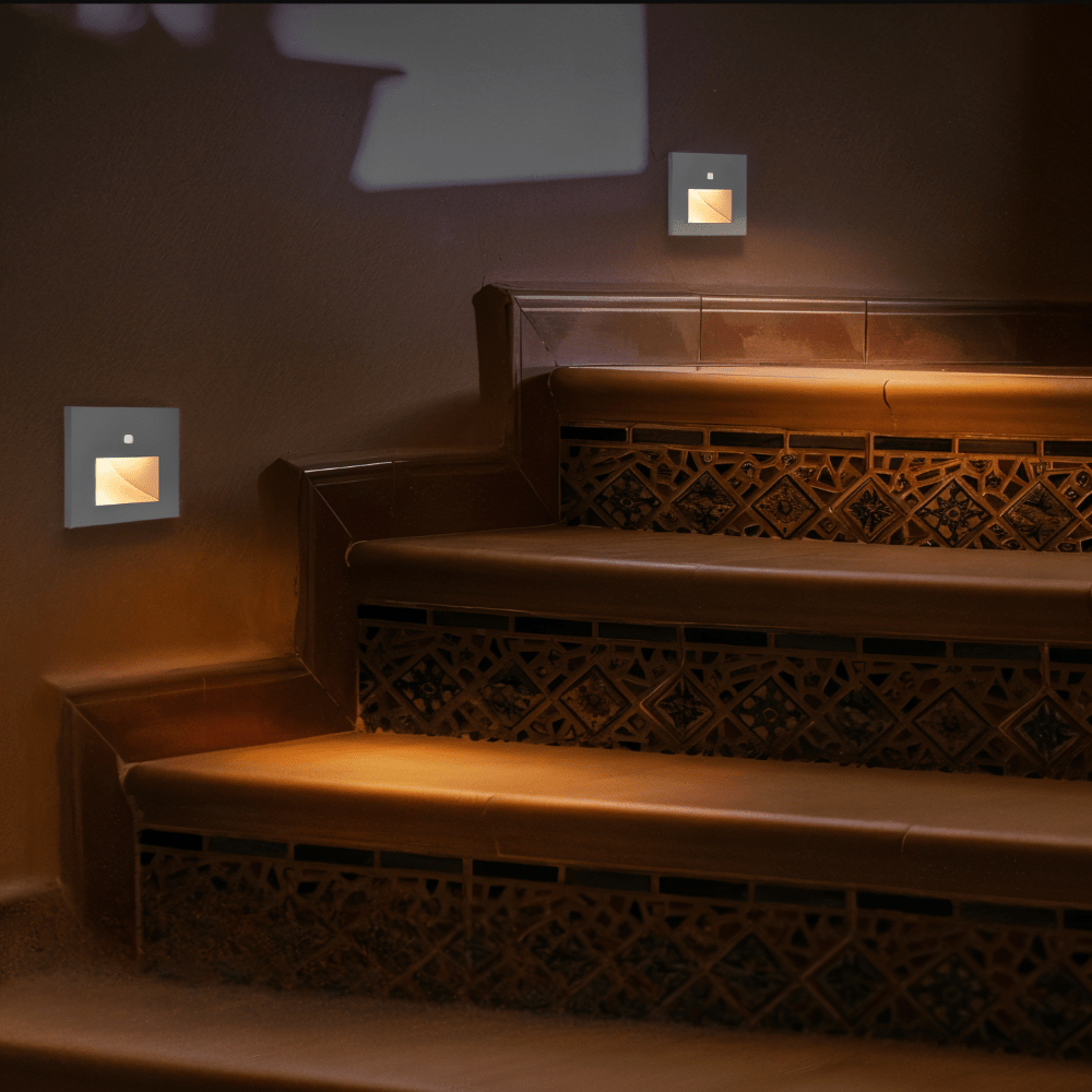 Energy-efficient GLOWPATH motion-activated LED light for safe stairs and hallways. Smart indoor lighting.