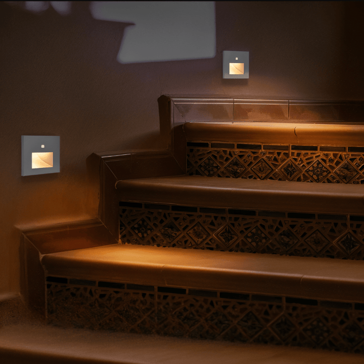 Energy-efficient GLOWPATH motion-activated LED light for safe stairs and hallways. Smart indoor lighting.