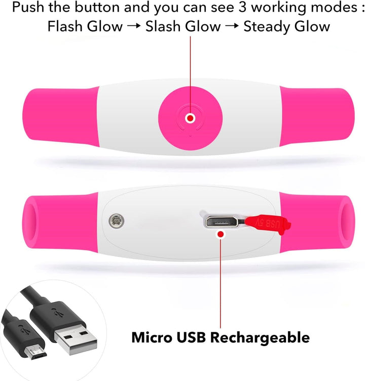 Reflective and LED dog collar, USB rechargeable, optimal for pet safety in the dark