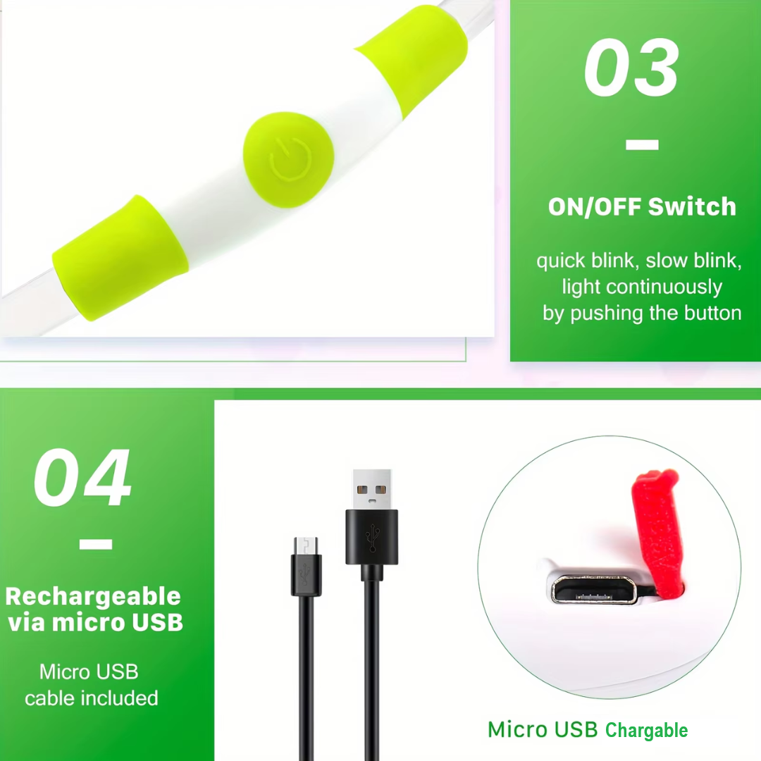 Outdoor pet safety: USB rechargeable LED dog collar, highly visible and durable