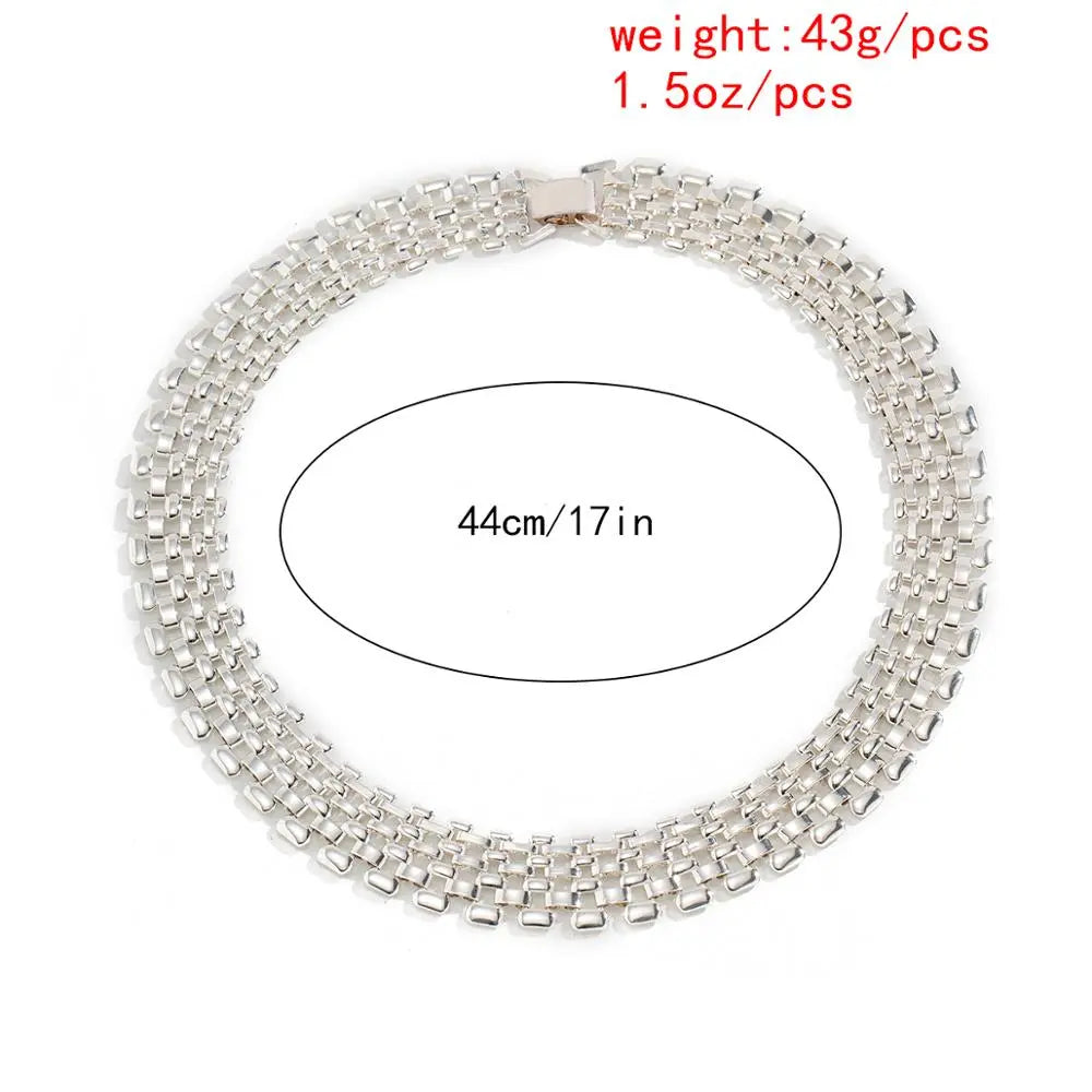 Modern chunky statement necklace for women, thick chain, high-quality stainless steel bold jewelry.