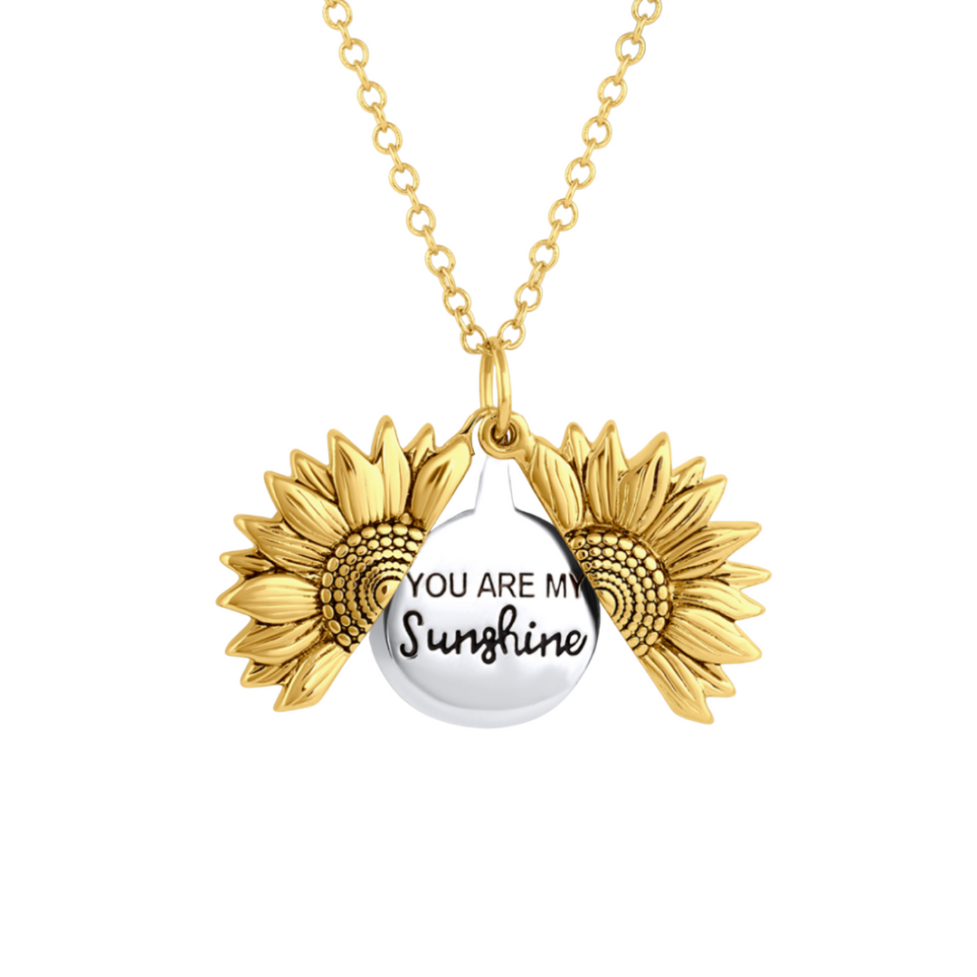 Gold plated women's "Sunshine" pendant necklace. Delicate everyday jewelry, perfect for positive energy.