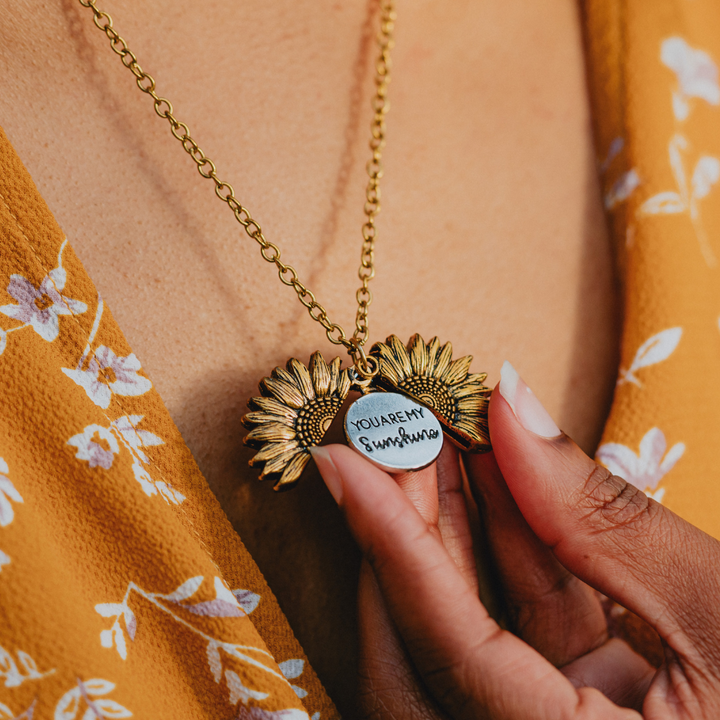 "You Are My Sunshine" gold plated women's necklace, a delicate pendant, ideal spiritual gift for her.