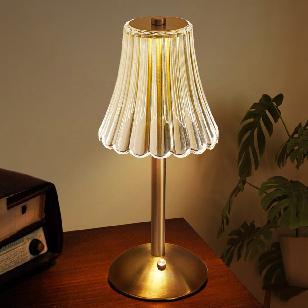 Stylish golden crystal touch lamp, wireless and energy-efficient LED light
