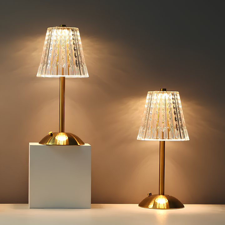 Elegant golden crystal LED table lamp, a perfect blend of style and functionality for luxury home