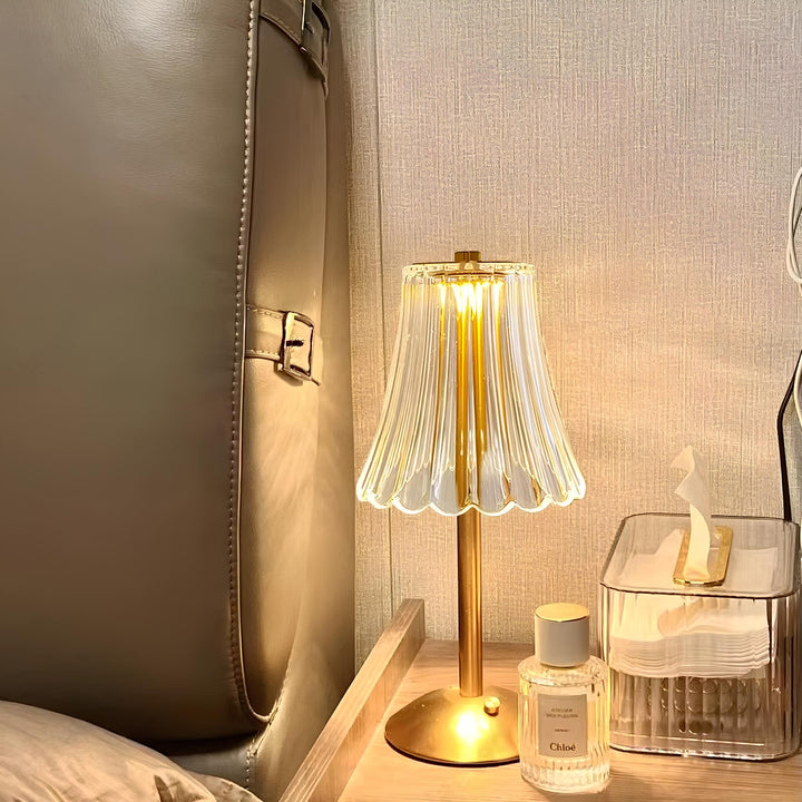 Rechargeable golden crystal lamp, featuring touch control for easy brightness adjustment