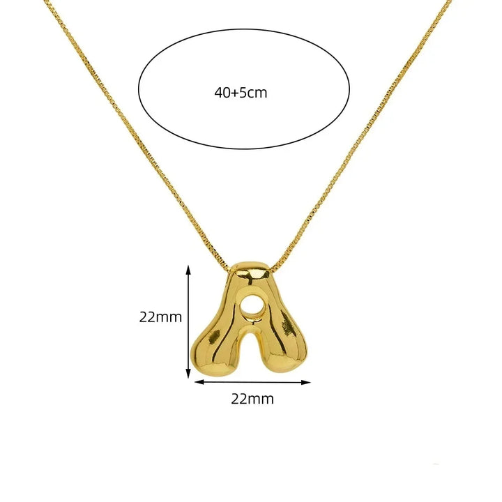 Trendy women's fashion necklace featuring a personalized gold initial letter pendant, durable stainless steel.