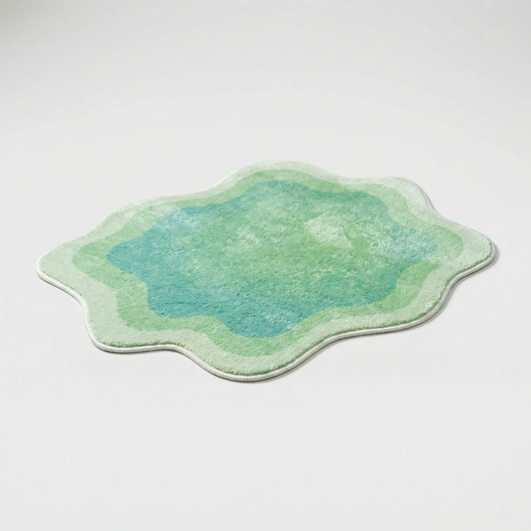 Modern Wavy Area Rug with a gradient design & plush feel. Ideal non-slip accent rug for your living room.