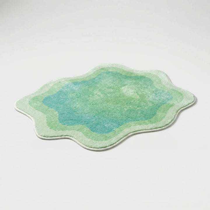 Modern Wavy Area Rug with a gradient design & plush feel. Ideal non-slip accent rug for your living room.
