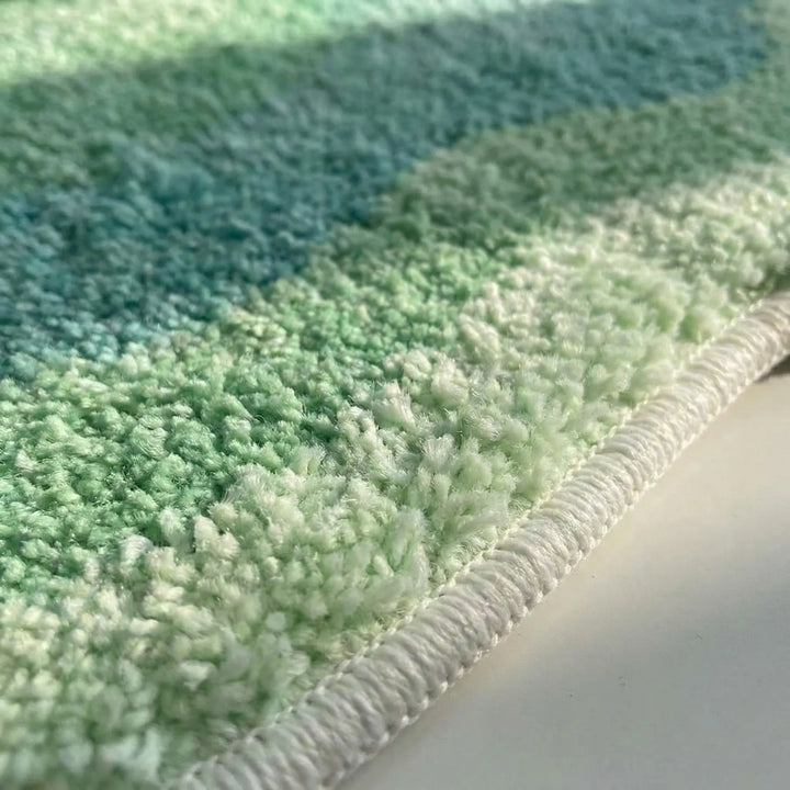 Colorful Gradient Statement Rug for bedroom or living room. Plush & soft, this non-slip area rug adds vibrant appeal.