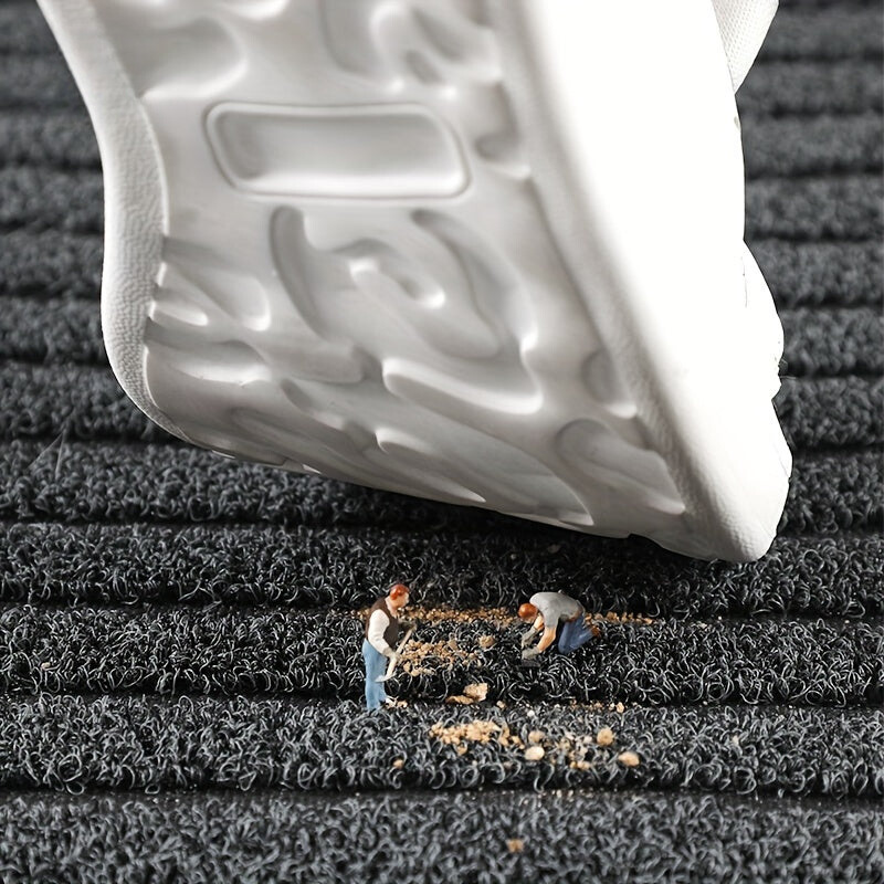 WeatherGuard Pro all-season door mat in gray, designed for both indoor & outdoor use, weather resistant.
